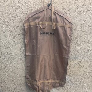 Burberry Tan Beige Garment Bag with Navy Logo